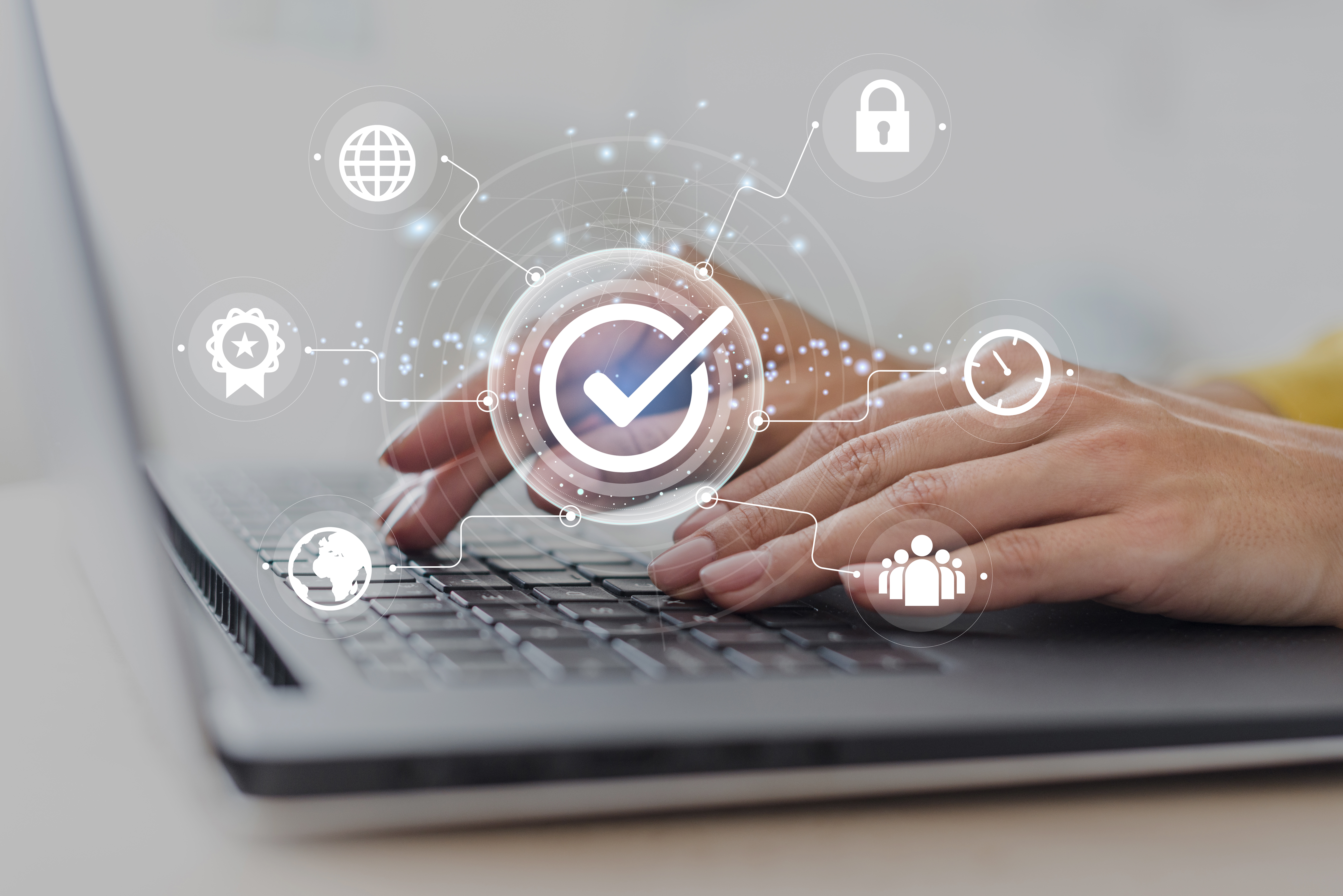 A digital lock and shield symbolizing cybersecurity best practices.