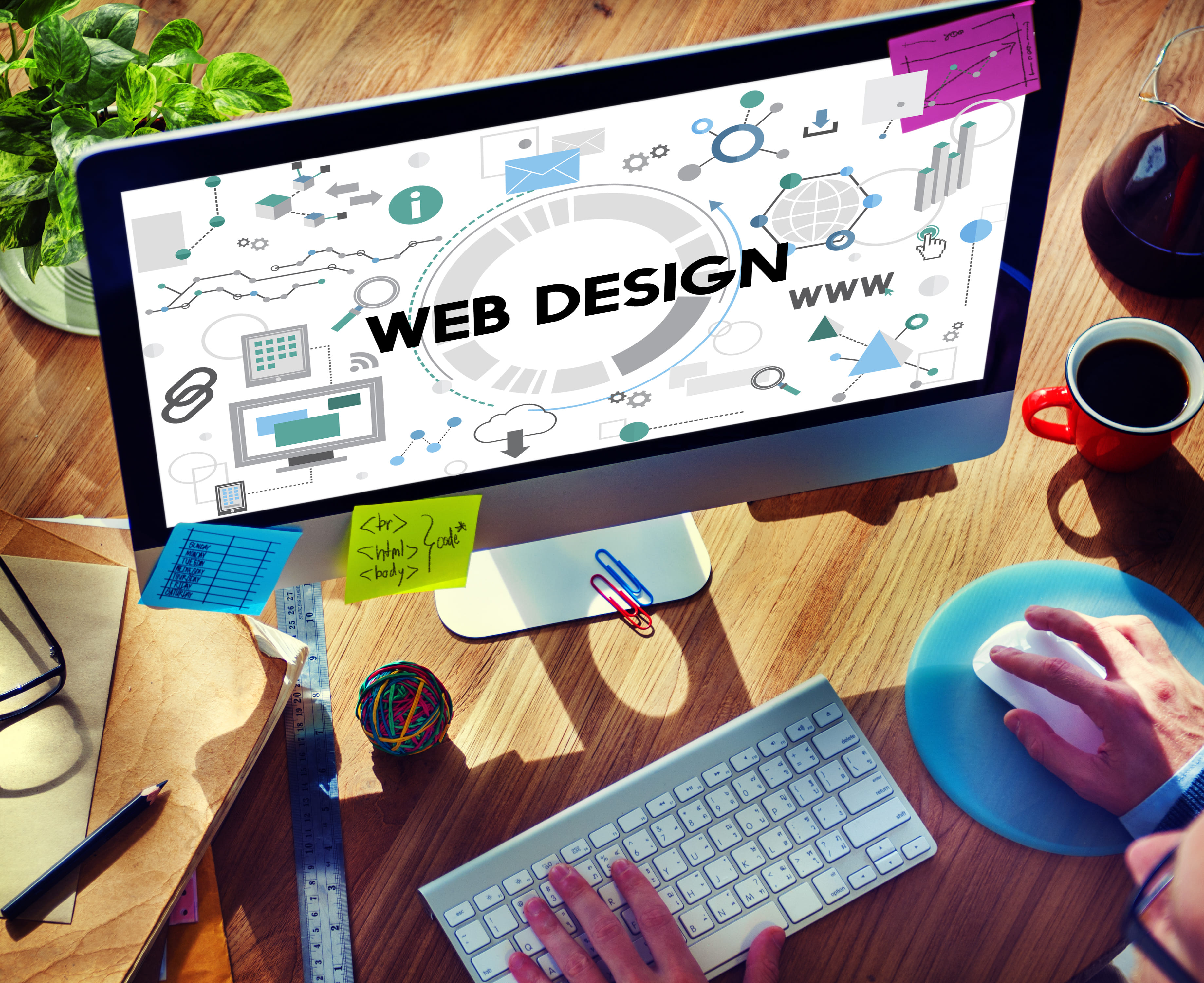 A modern and responsive website design shown on a laptop screen.