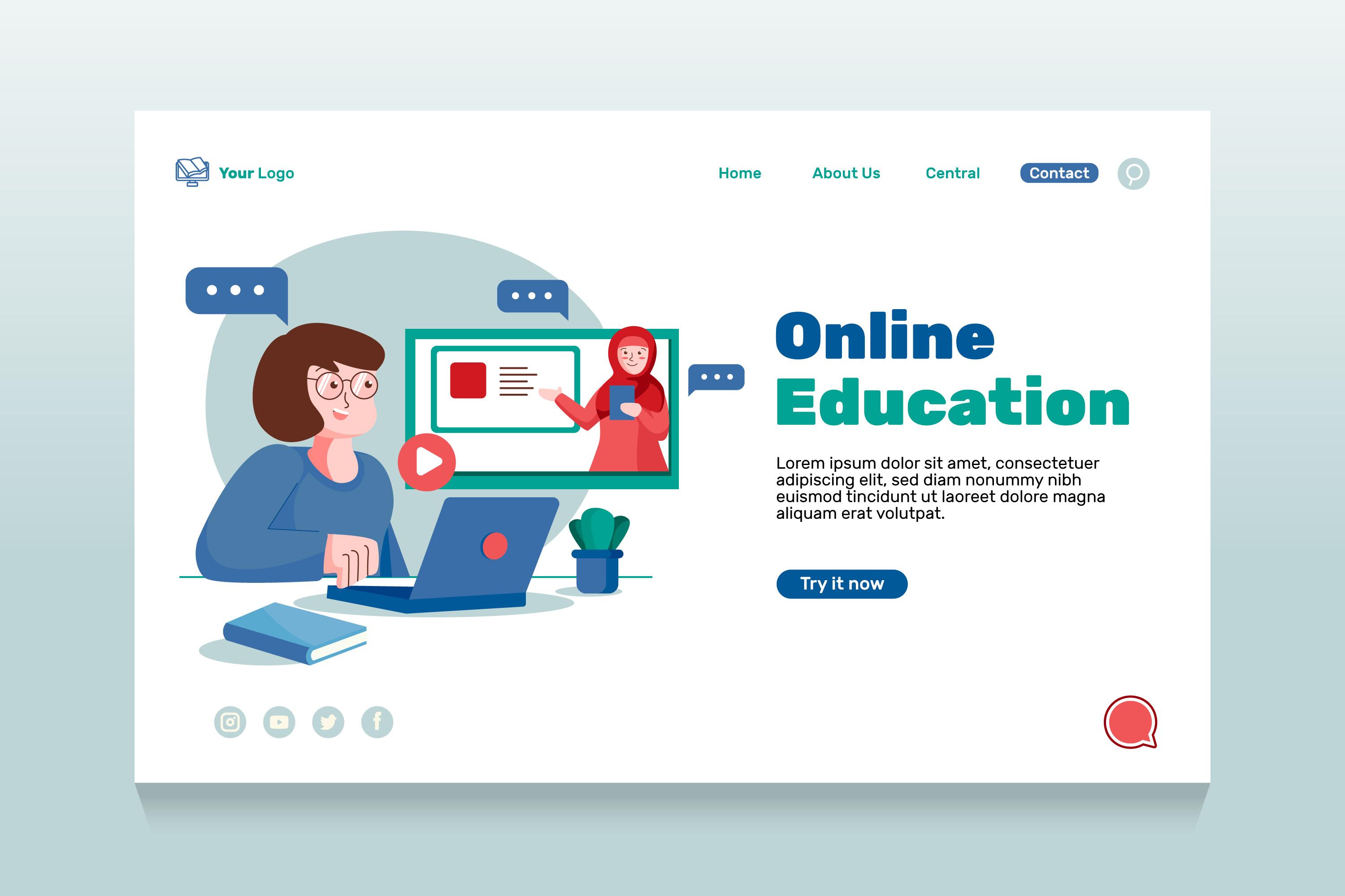 Interface of the Online Learning Platform with course modules.